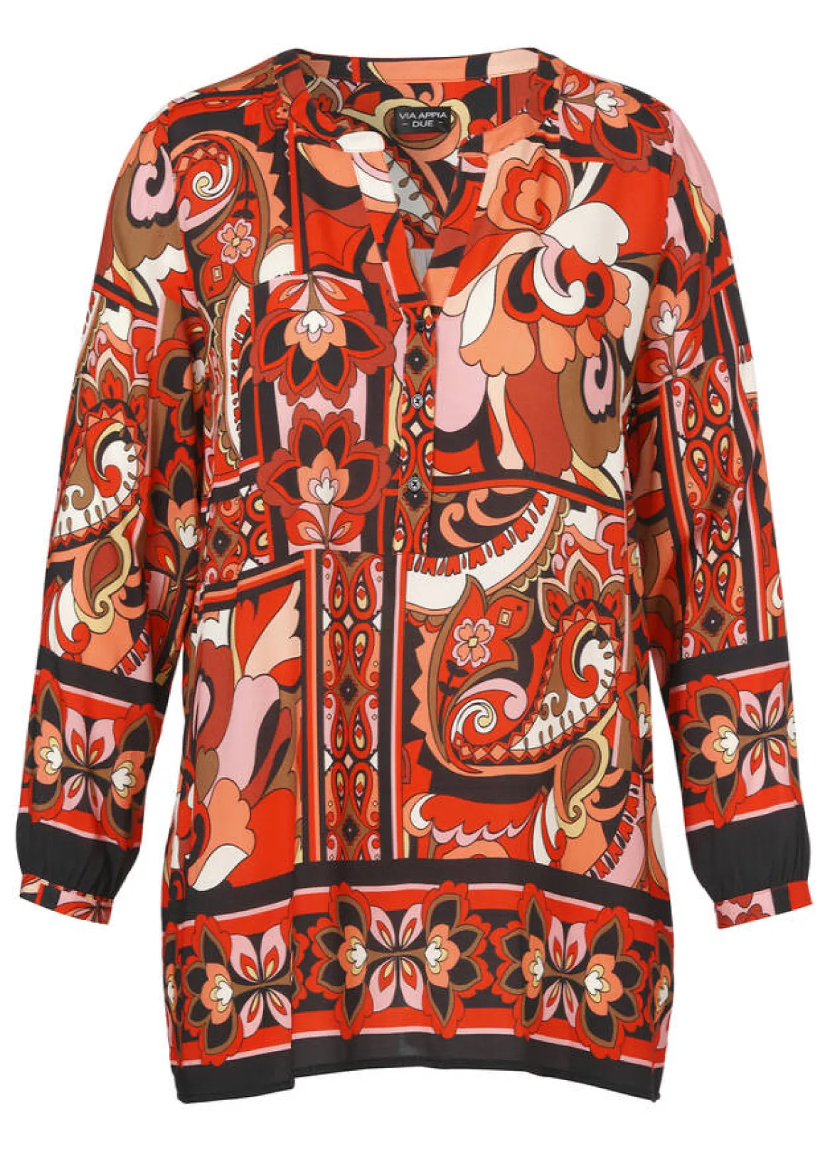 Fließende Viskose Tunika mit Allover Muster