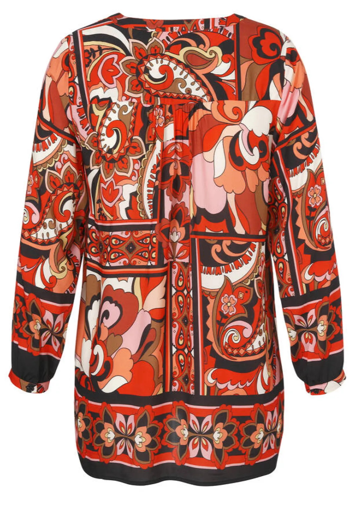 Fließende Viskose Tunika mit Allover Muster