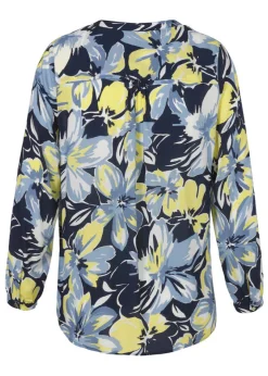 Fließende Viskosebluse mit floralem Allover-Print