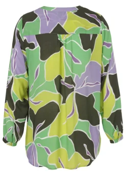 Fließende Viskose-Bluse mit floralem Allover-Print