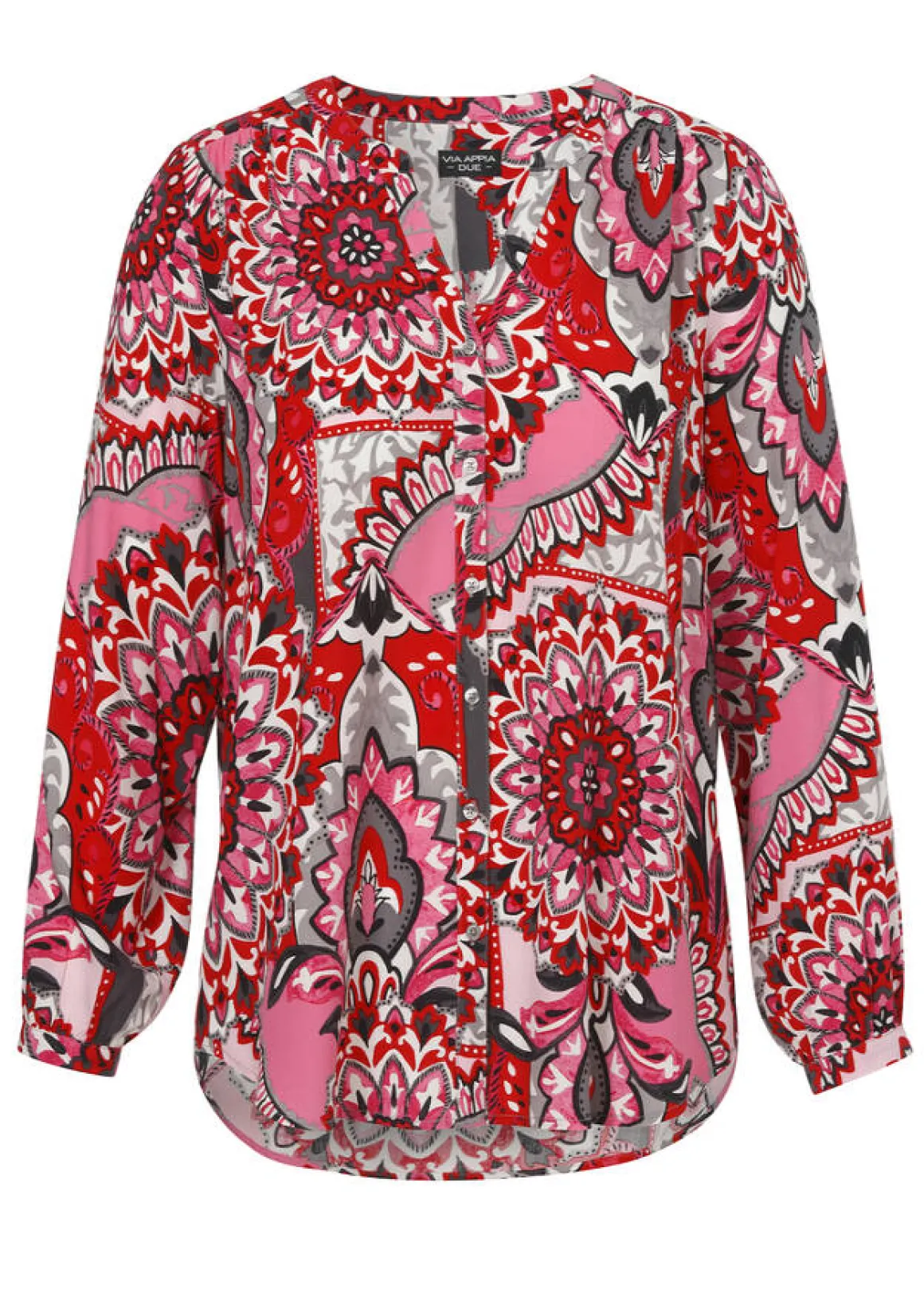 Fließende Viskosebluse mit Allover-Print