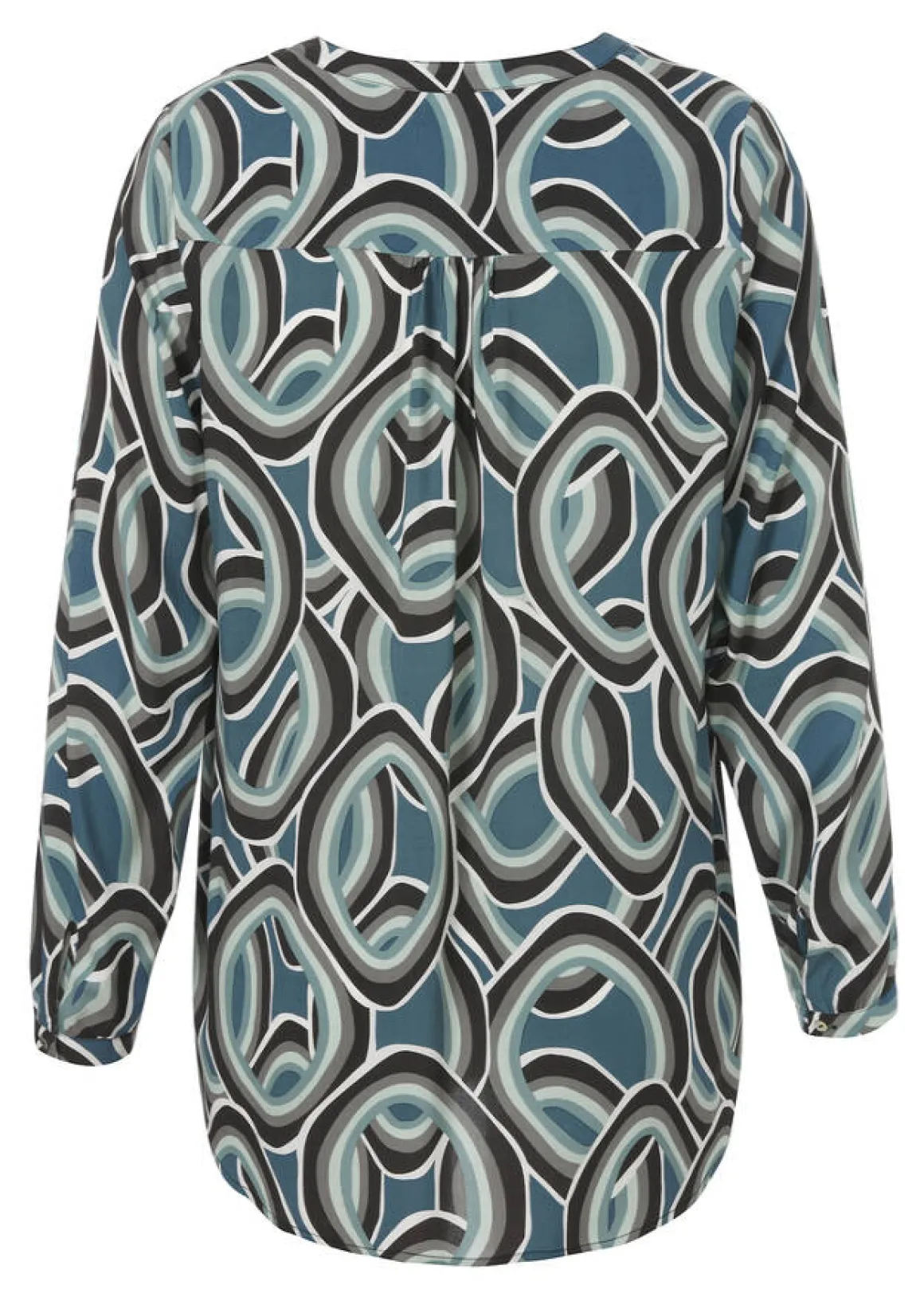 Fließende Viskose-Print-Bluse durchgeknöpft