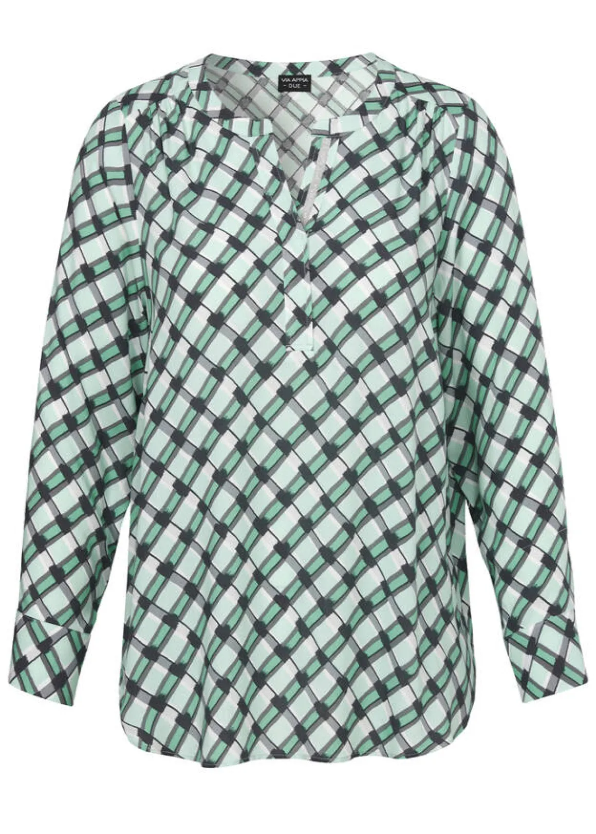 Fließende Viskose-Schlupfbluse in edler Farbharmonie