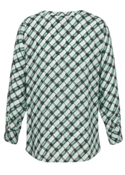 Fließende Viskose-Schlupfbluse in edler Farbharmonie