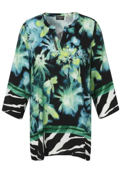 Fließende Viskose-Tunika Flower Festival