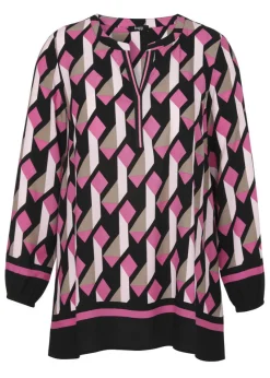 Fließende Viskose-Tunika mit Allover-Print