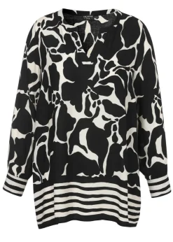 Fließende Viskose-Tunika mit Allover-Print