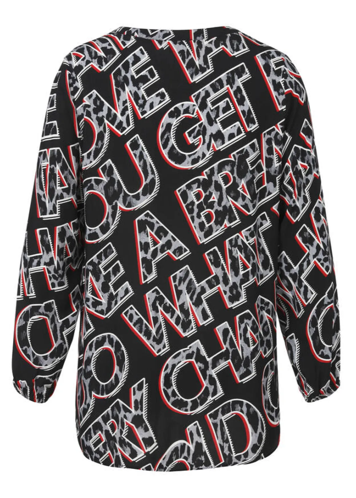 Fließende Viskose-Tunika mit Letter-Print