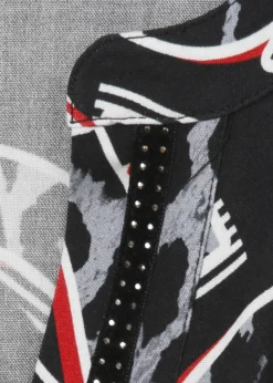 Fließende Viskose-Tunika mit Letter-Print