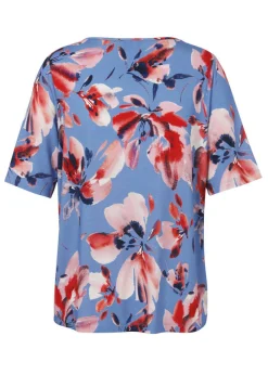 Fließendes Viskose-Jersey-Shirt mit floralem Print