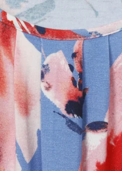 Fließendes Viskose-Jersey-Shirt mit floralem Print