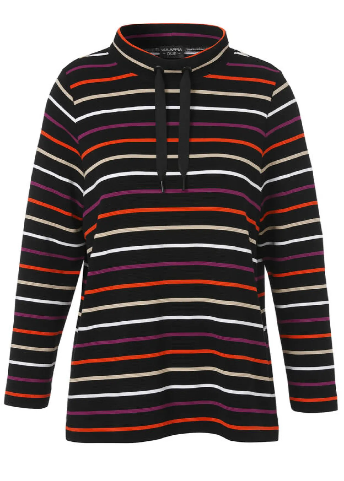 Geringeltes Sweatshirt mt Stehkragen