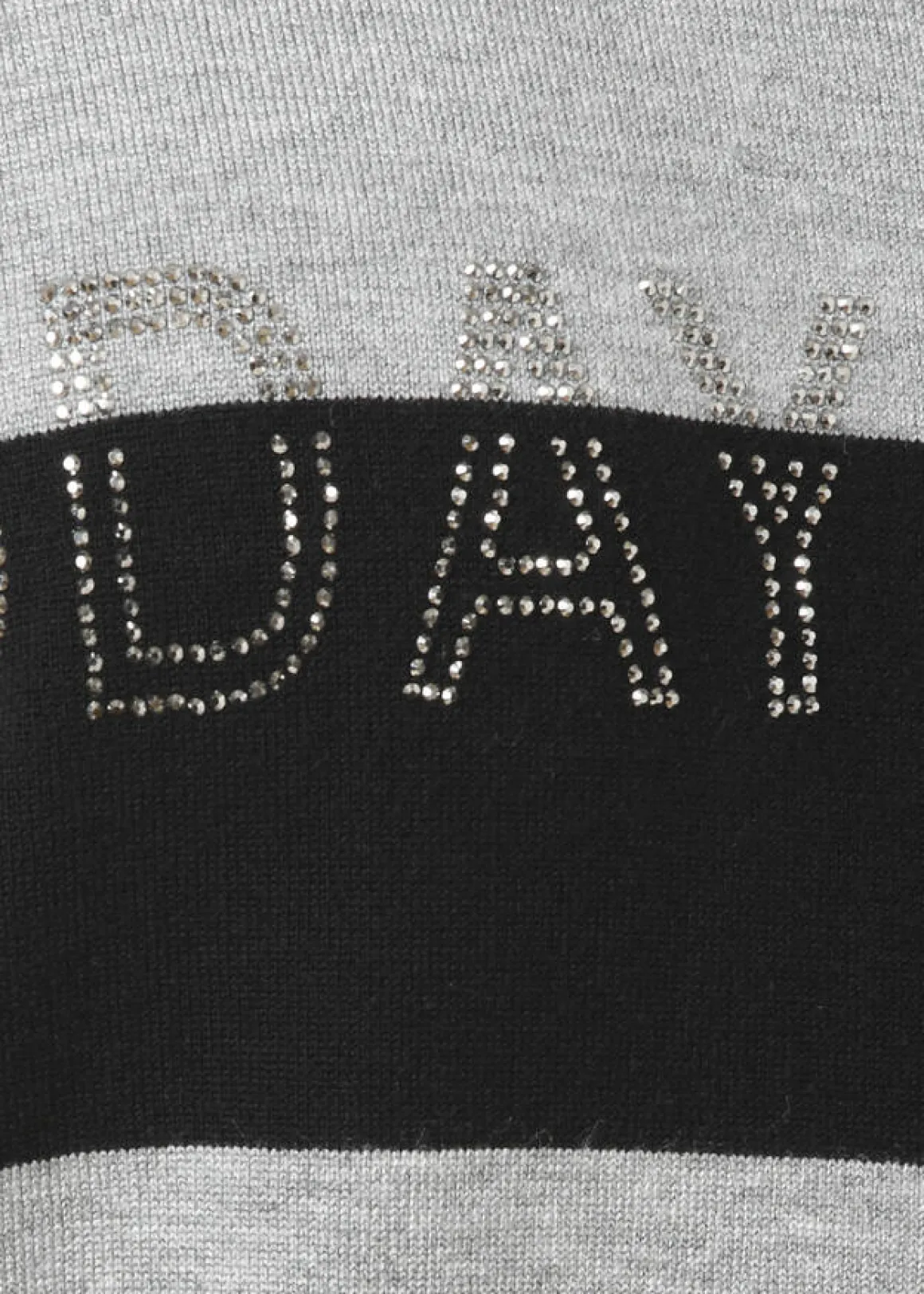 Gestreifter Feinstrick-Pullover Schwarz/ Grau Melange