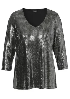 Glamouröses T-Shirt in gepunktetem Muster