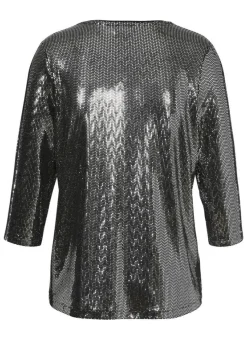 Glamouröses T-Shirt in gepunktetem Muster