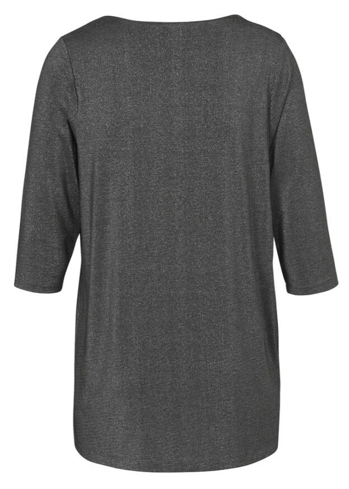 Glitzerndes 3/4-Arm Shirt mit drapiertem Knoten-Detail