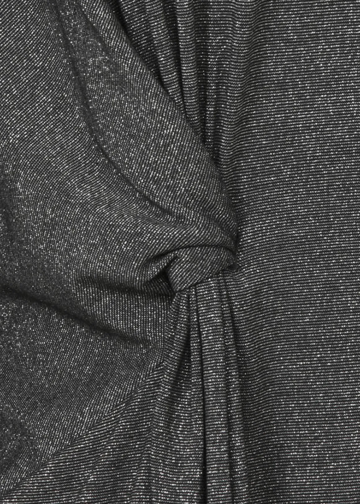 Glitzerndes 3/4-Arm Shirt mit drapiertem Knoten-Detail