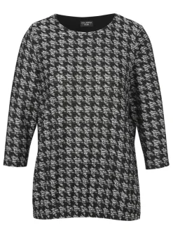 Glitzerndes 3/4-Arm Sweatshirt mit Jacquardmuster