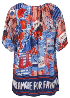 Halbarm Viskose-Bluse "More Amore"