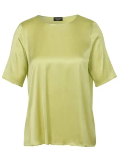 Halbarm-Blusen-Shirt matt glänzend