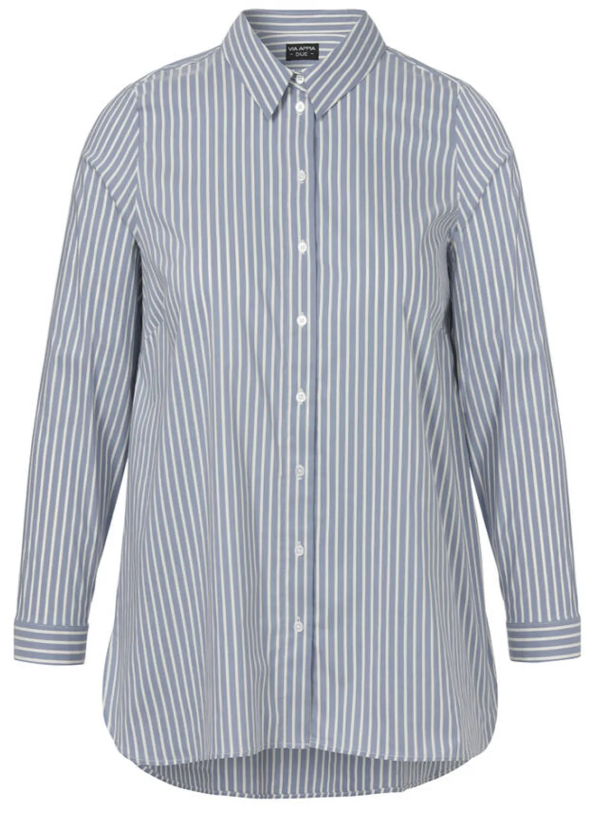 Hemdbluse längsgestreift Bleu-Creme