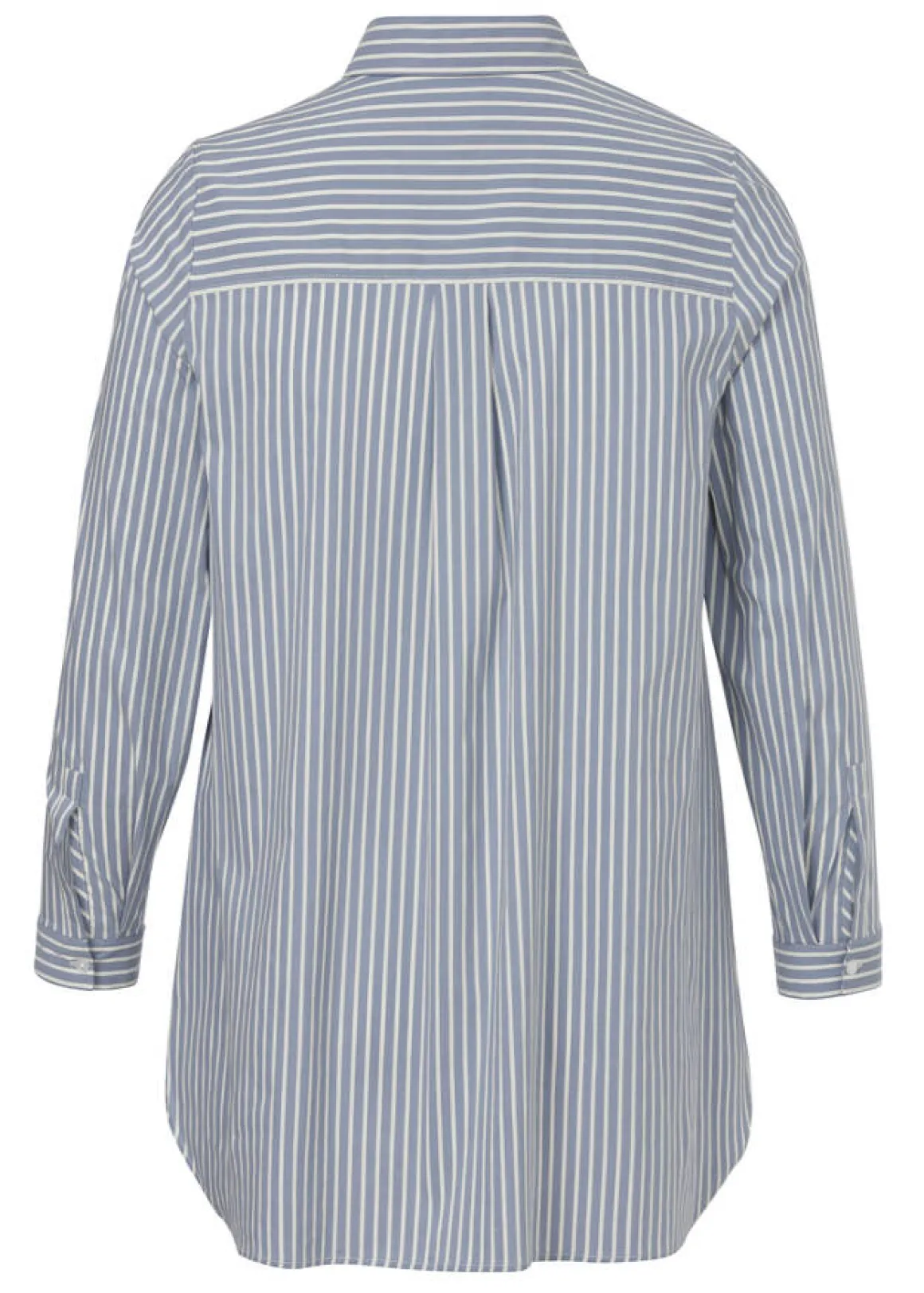 Hemdbluse längsgestreift Bleu-Creme