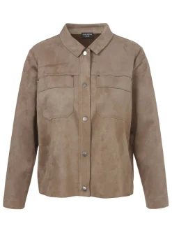 Jacke in Velours-Leder-Optik