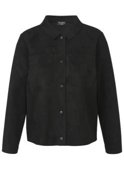 Jacke in Velours-Leder-Optik