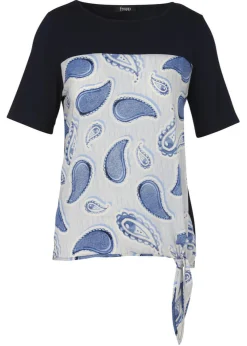 Jersey Shirt Navy mit Front-Print