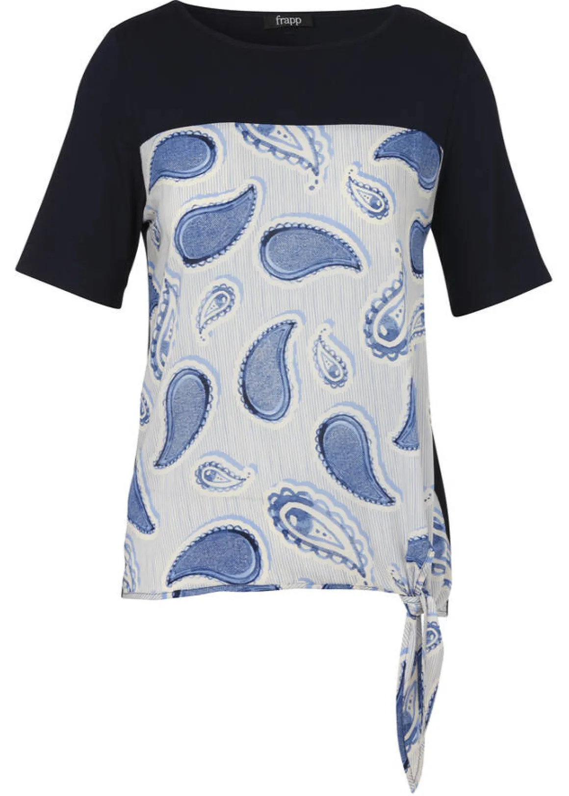 Jersey Shirt Navy mit Front-Print