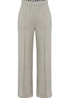 Karierte Hose mit weiten Beinen