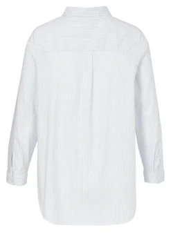 Klassische Hemdbluse Baumwoll-Stretch längsgestreift