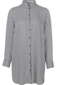 Klassische Langarmbluse mit gestreiftem Allover-Muster