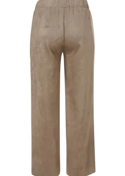 Knöchellange Velours-Schlupfhose Mokka mit geraden Beinen