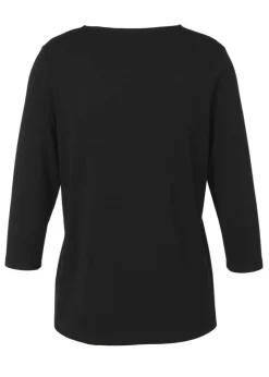 Kombistarkes 3/4-Arm Shirt mit geschmücktem Karree-Ausschnitt