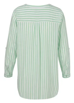 Kragenlose Hemdbluse aus zarter, softer Baumwolle