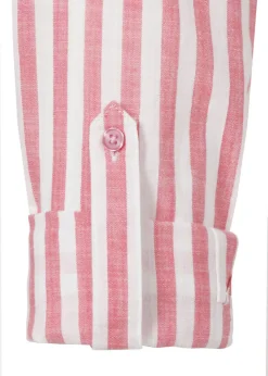 Kragenlose Hemdbluse aus zarter, softer Baumwolle