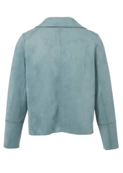 Kurze Reversjacke aus veganem Velours-Leder