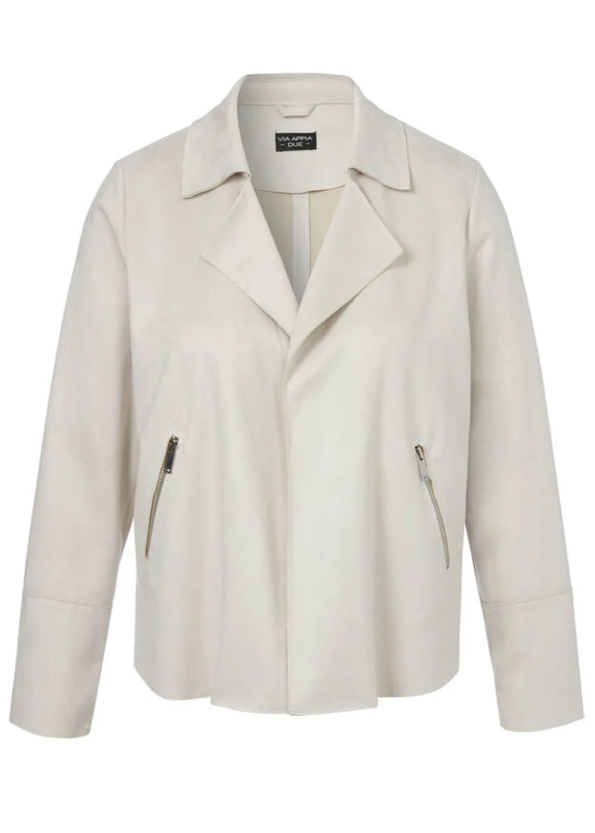 Kurze Reversjacke aus veganem Velours-Leder