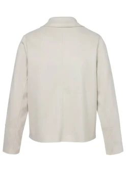 Kurze Reversjacke aus veganem Velours-Leder