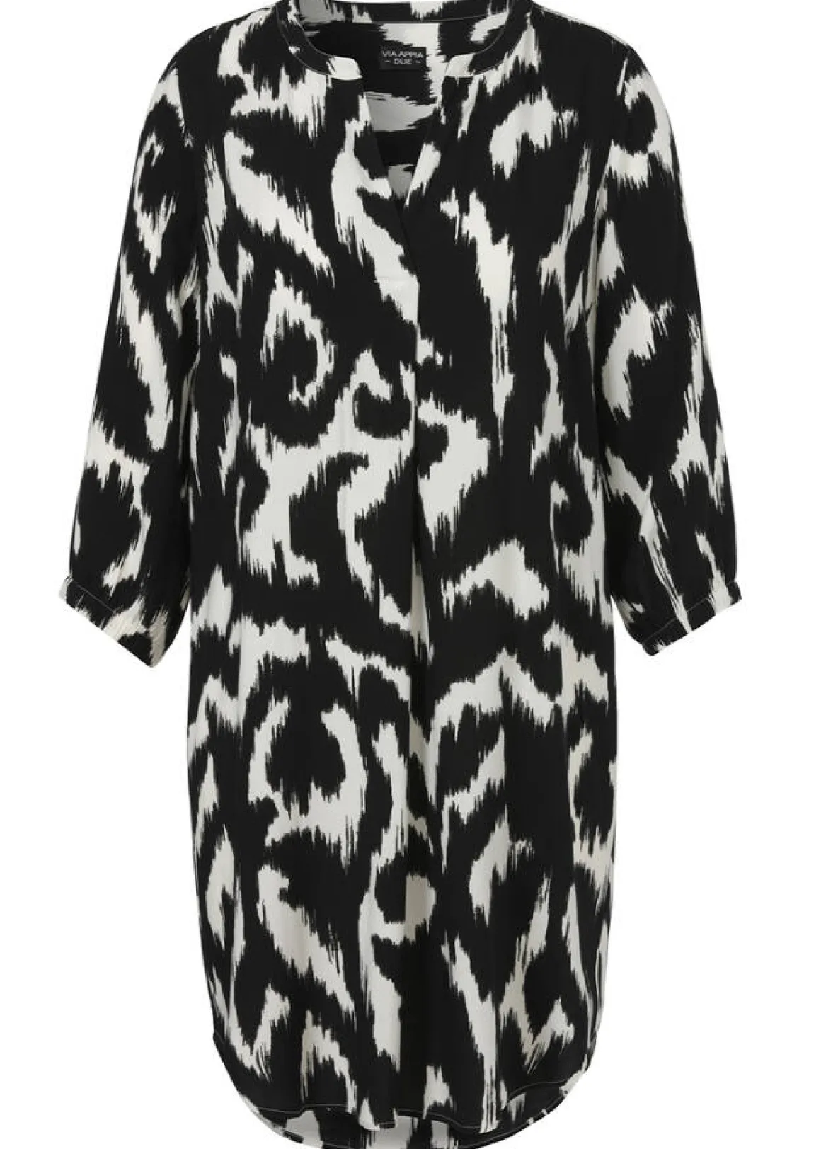 Lange 3/4-Arm Viskose-Tunika mit Allover-Print