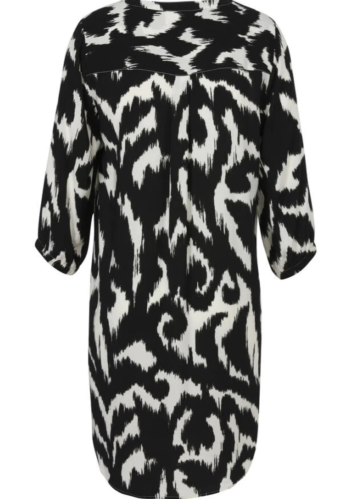 Lange 3/4-Arm Viskose-Tunika mit Allover-Print