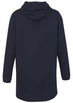 Langes Sweatshirt Marine mit Kapuze
