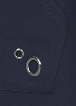 Langes Sweatshirt Marine mit Kapuze