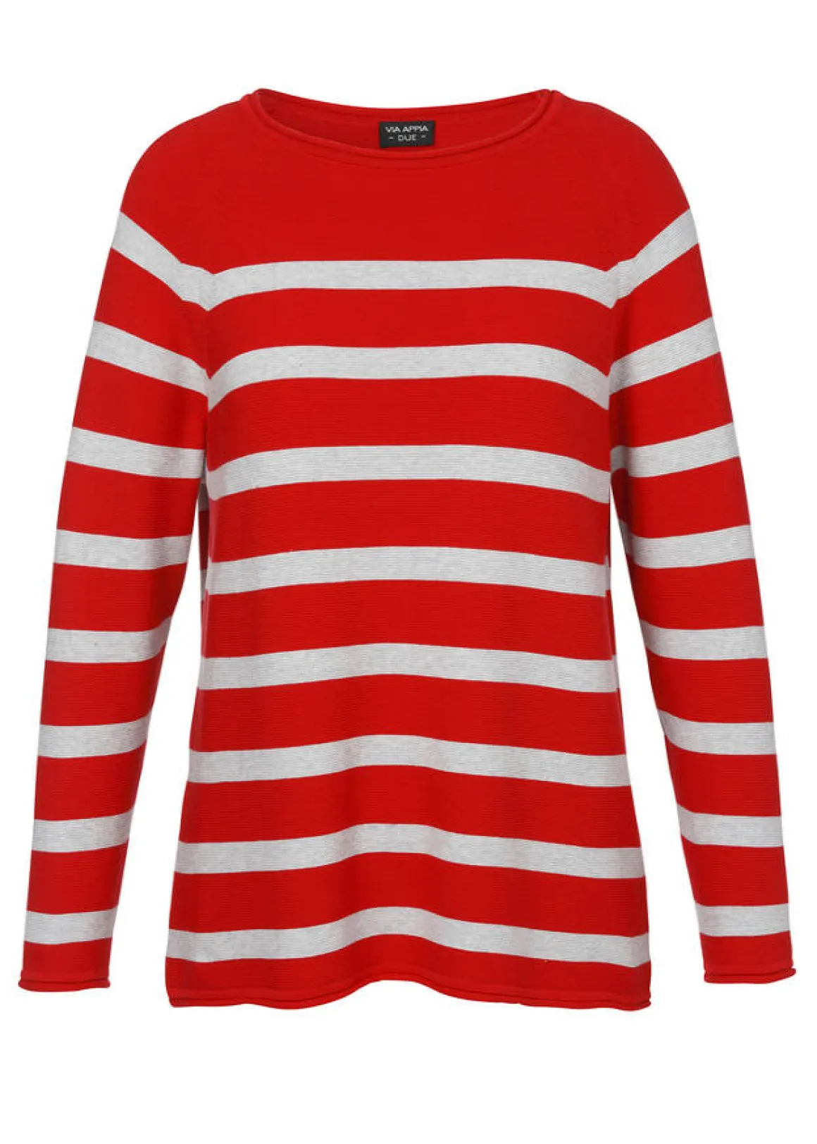 Leichter Baumwoll-Pullover mit Streifen