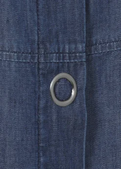 Leichtes Blusenkleid aus softer Baumwolle im Jeans-Look