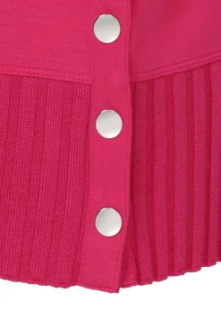 Längeres Hoodie-Sweatshirt mit gestricktem Rippbund