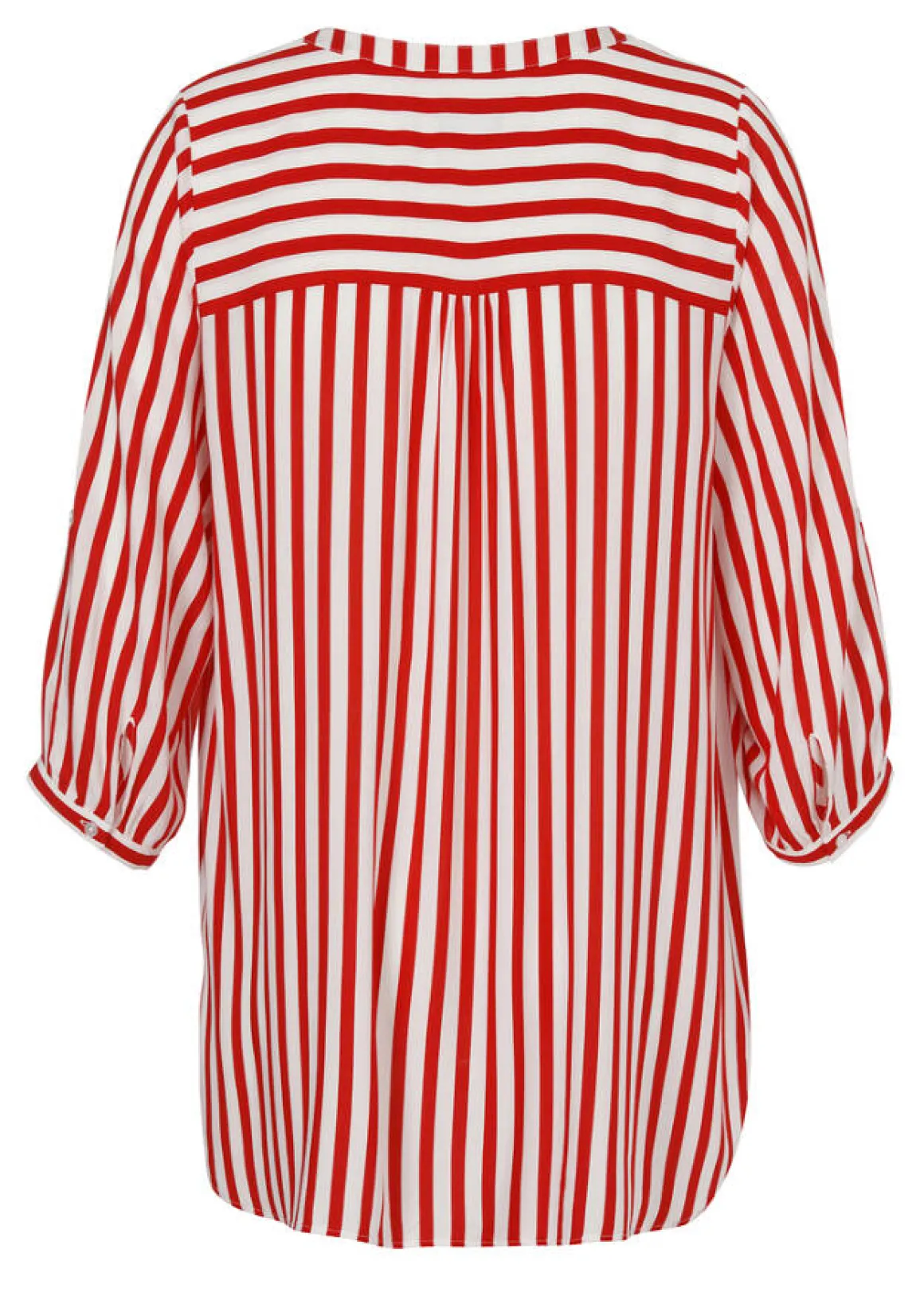 Längsgestreifte 3/4-Arm Viskose-Bluse