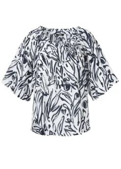 Luftige Halbarmbluse White