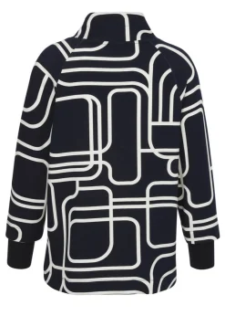 Marine Sweatshirt mit grafischem Muster